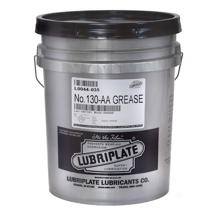 LUBRIPLATE No. 130-Aa, 35 Lb Pail, Multi-Purpose, Water Resistant Calcium White Grease L0044-035